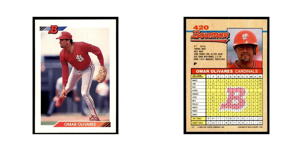 1992 Bowman Omar Olivares Baseball Cards #420