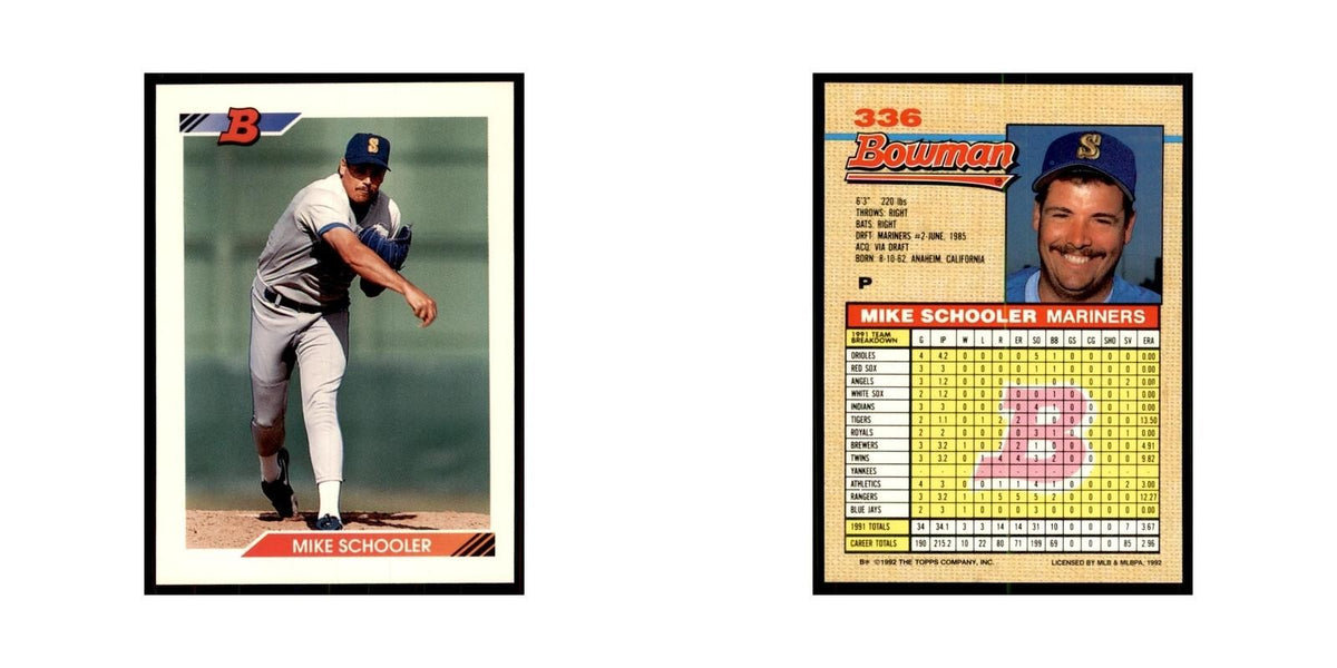 1992 Bowman Mike Schooler Baseball Cards #336