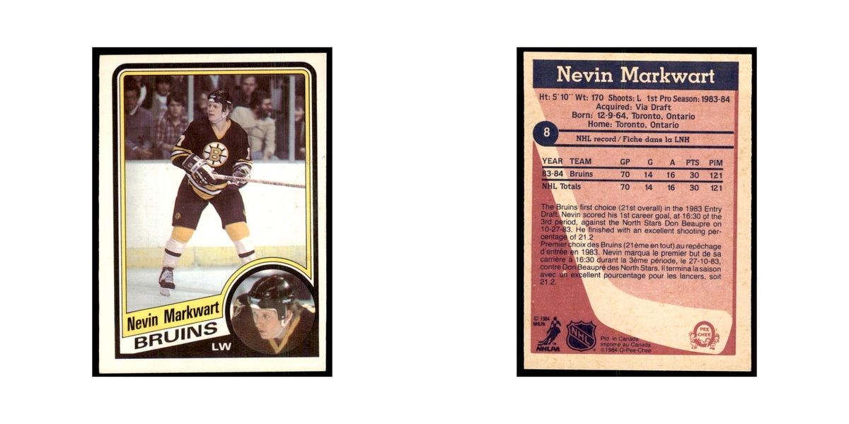 1984 O-Pee-Chee Nevin Markwart RC Boston Bruins #8
