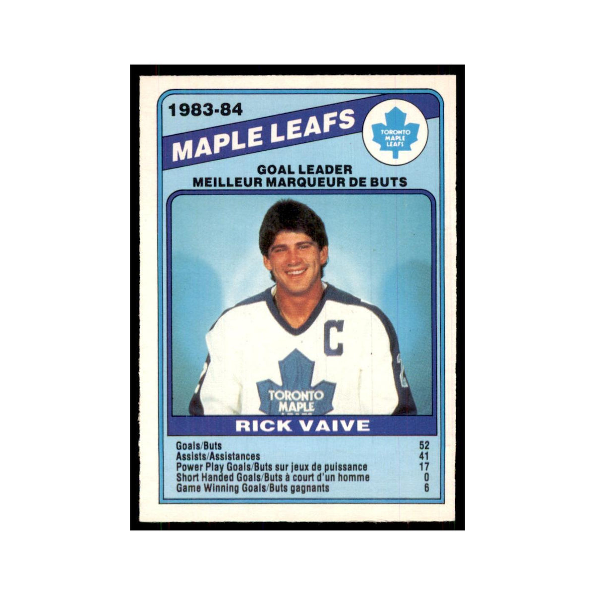 1984 O-Pee-Chee Rick Vaive Toronto Maple Leafs #368