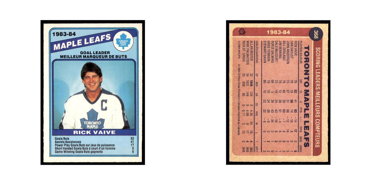 1984 O-Pee-Chee Rick Vaive Toronto Maple Leafs #368