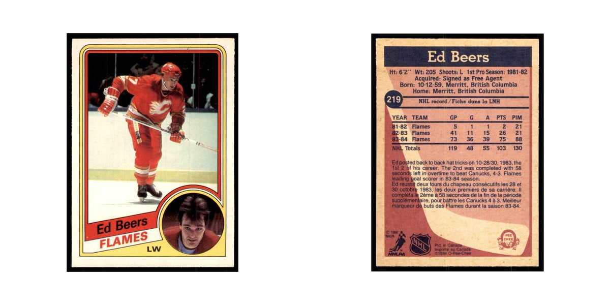 1984 O-Pee-Chee Ed Beers Calgary Flames #219