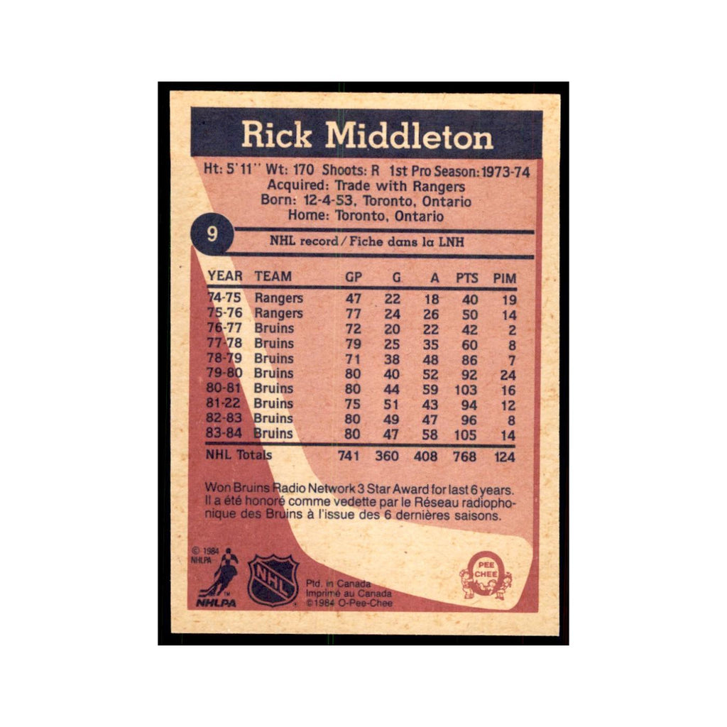 1984 O-Pee-Chee Rick Middleton Boston Bruins #9