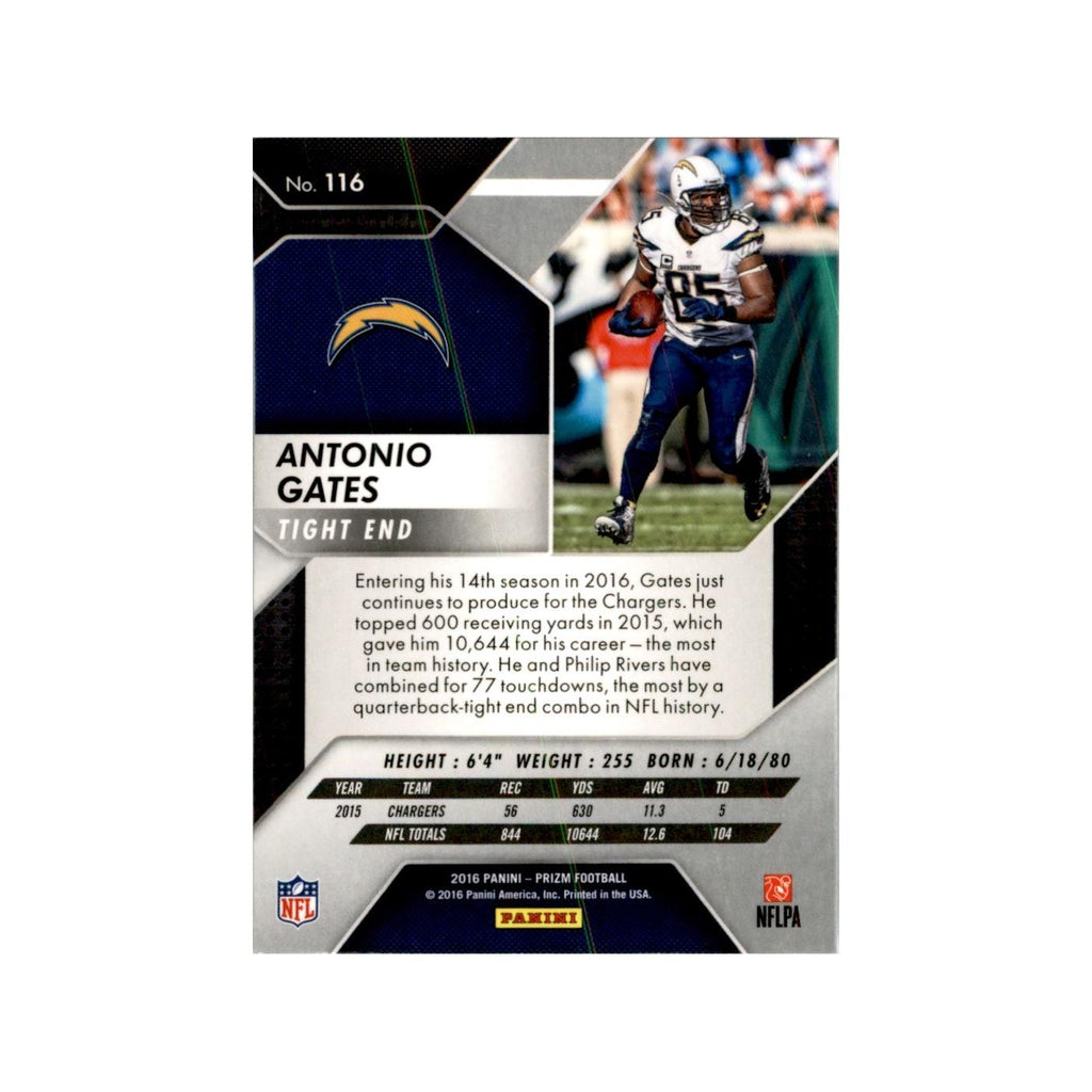 2016 Prizm Refractor Antonio Gates Football Cards #116