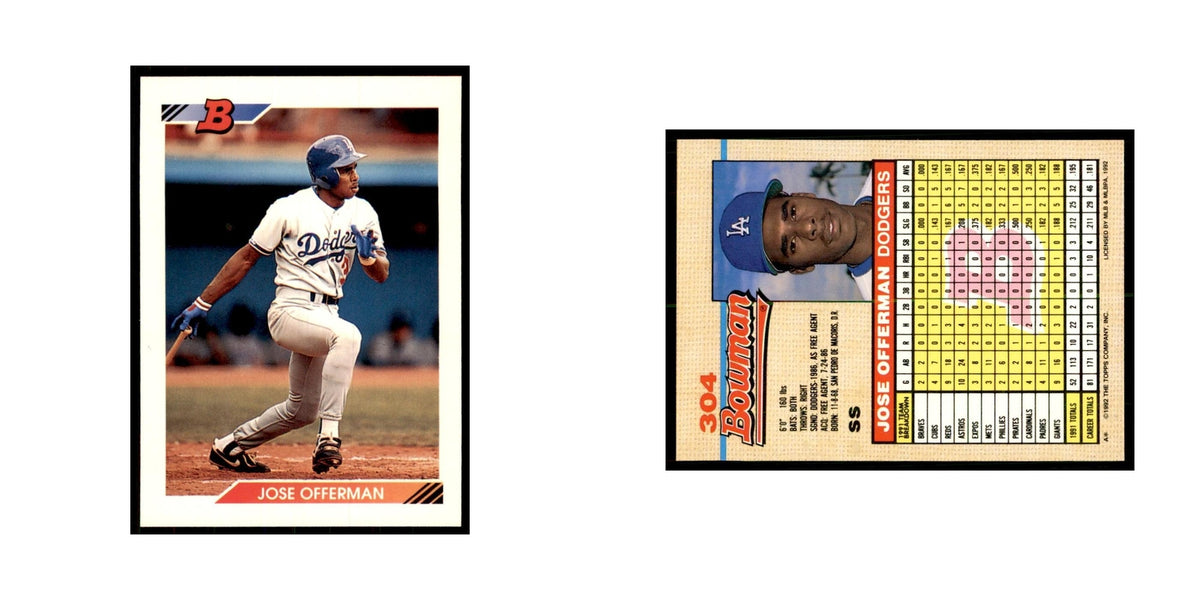 1992 Bowman Jose Offerman Baseball Cards #304