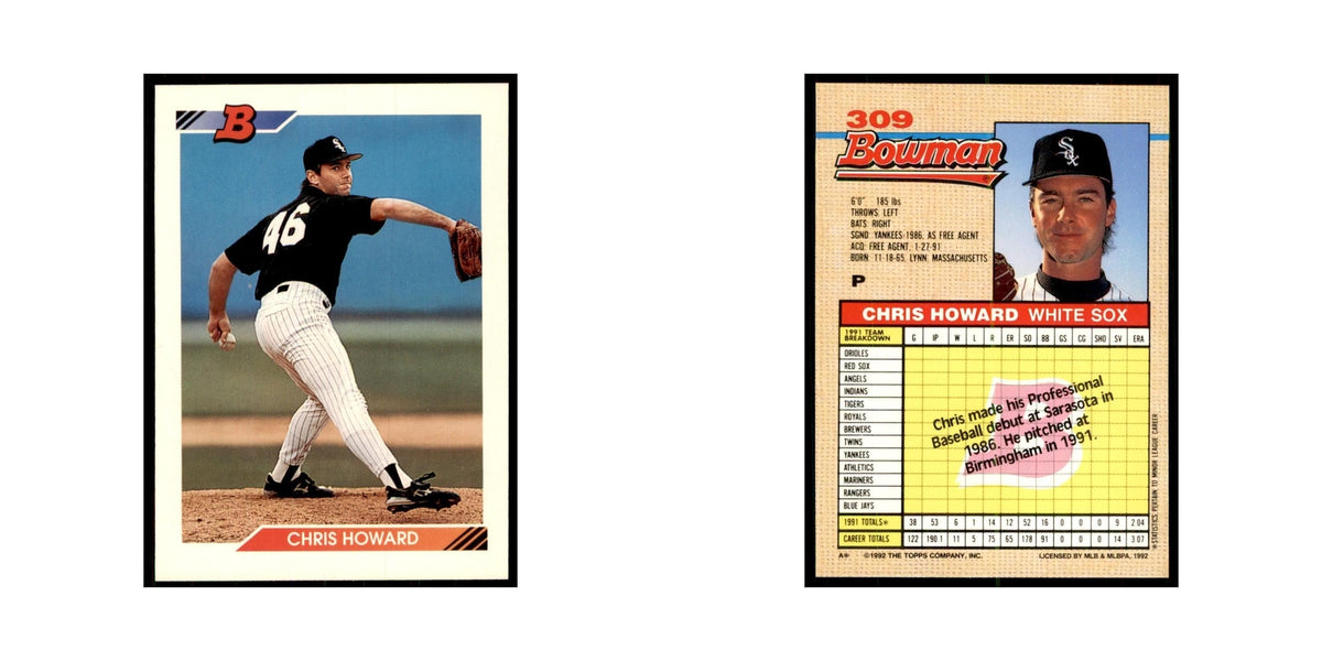 1992 Bowman Chris Howard Baseball Cards #309