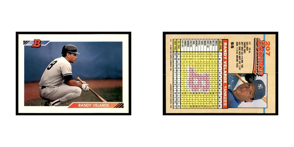 1992 Bowman Randy Velarde Baseball Cards #207