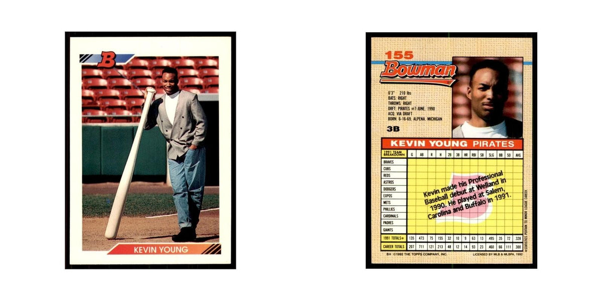 1992 Bowman Kevin Young Baseball Cards #155