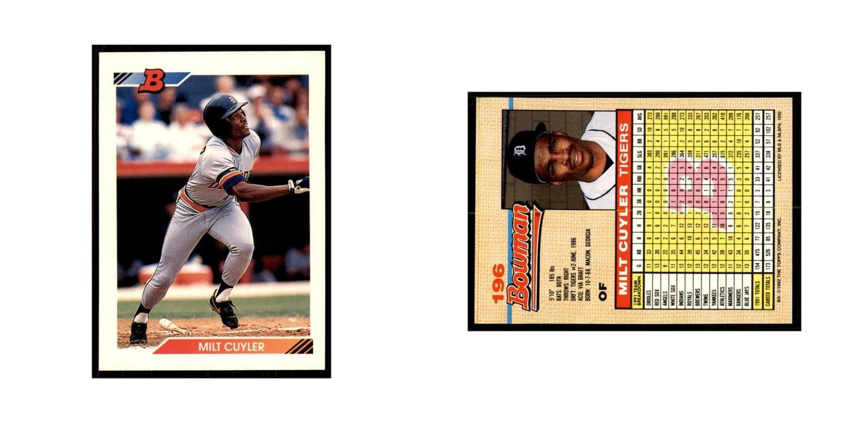 1992 Bowman Milt Cuyler Baseball Cards #196