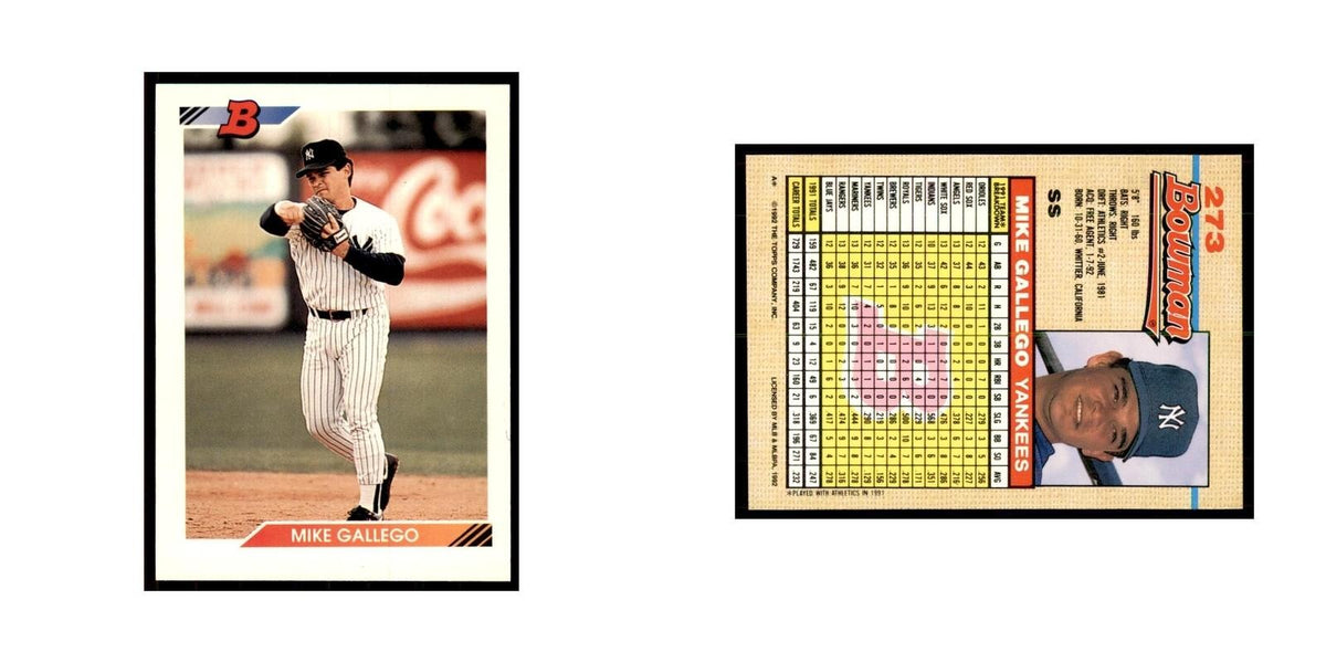 1992 Bowman Mike Gallego Baseball Cards #273