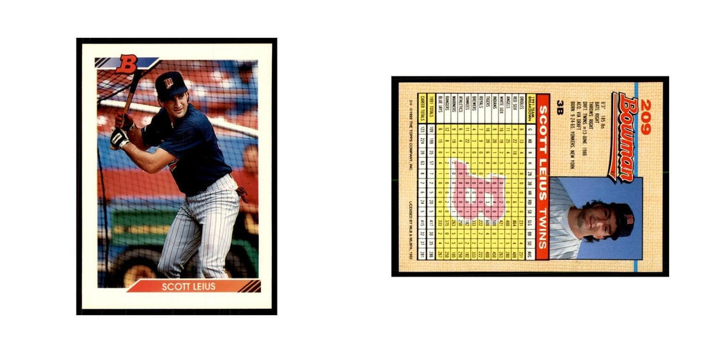 1992 Bowman Scott Leius Baseball Cards #209