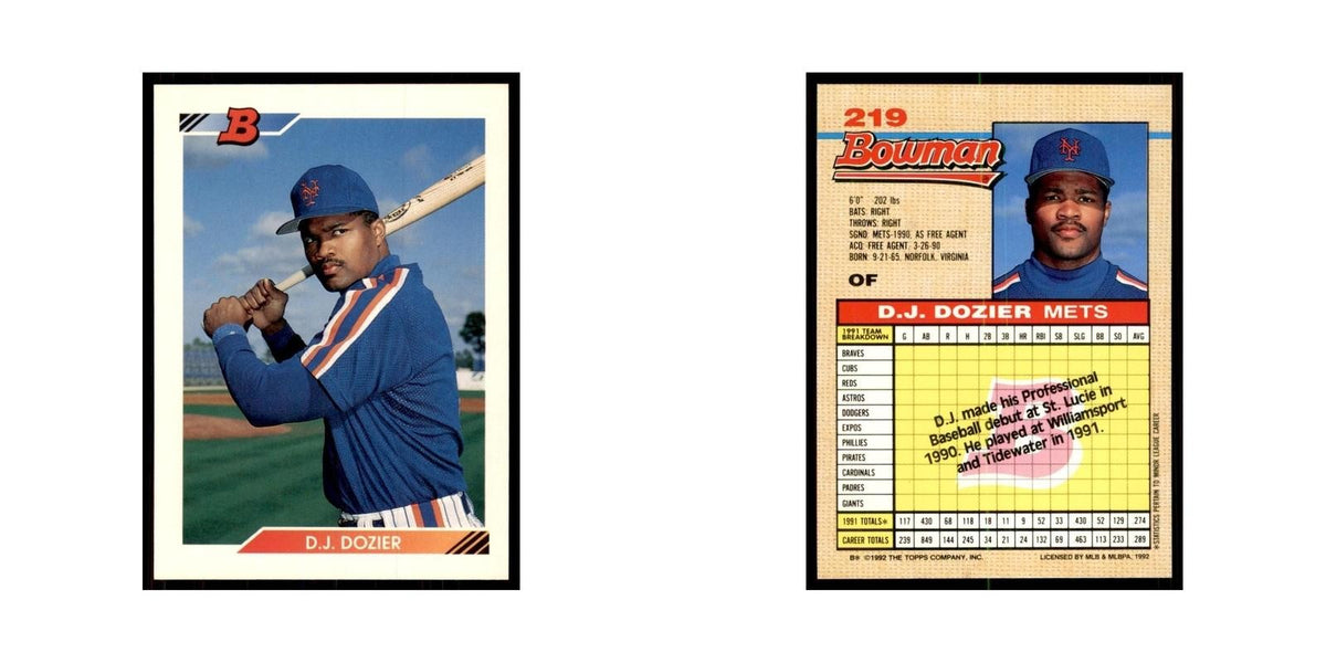 1992 Bowman D.J. Dozier Baseball Cards #219