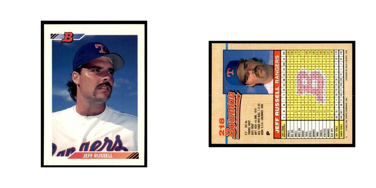 1992 Bowman Jeff Russell Baseball Cards #218