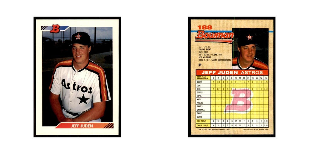 1992 Bowman Jeff Juden Baseball Cards #188