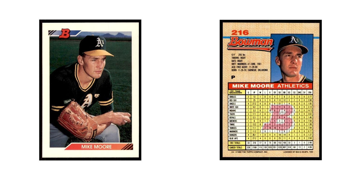 1992 Bowman Mike Moore Baseball Cards #216