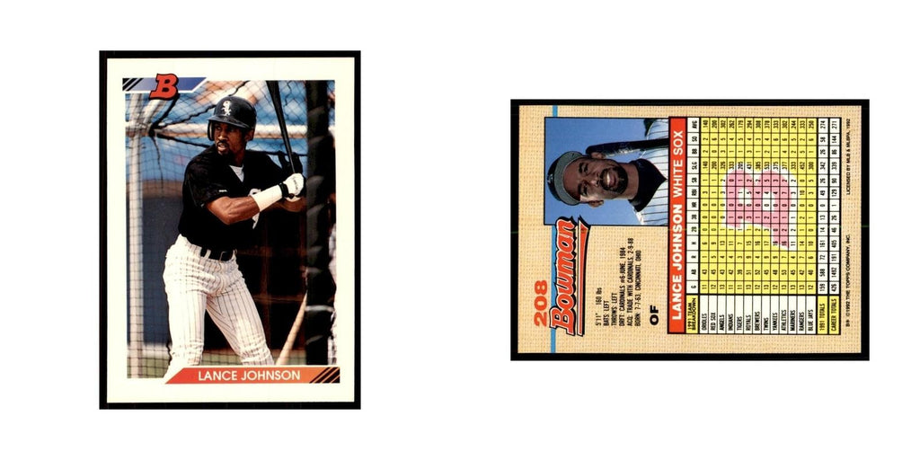 1992 Bowman Lance Johnson Baseball Cards #208