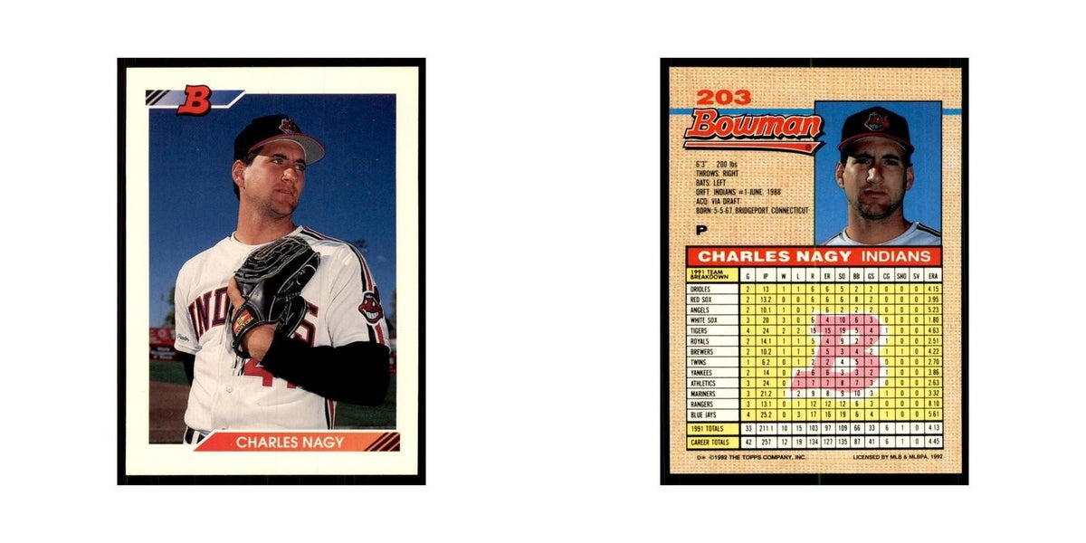 1992 Bowman Charles Nagy Baseball Cards #203