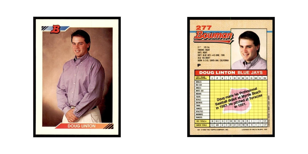 1992 Bowman Doug Linton Baseball Cards #277