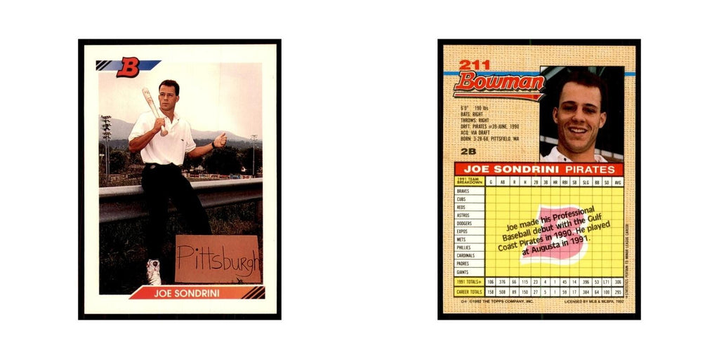 1992 Bowman Joe Sondrini Baseball Cards #211