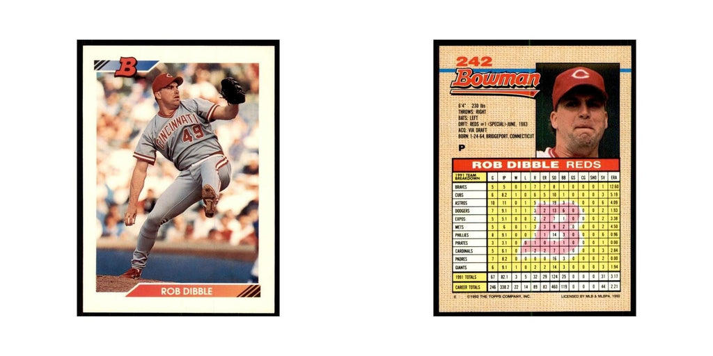 1992 Bowman Rob Dibble Baseball Cards #242