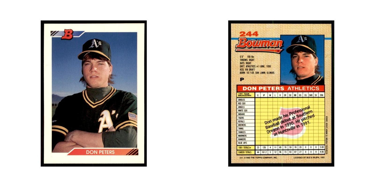 1992 Bowman Don Peters Baseball Cards #244