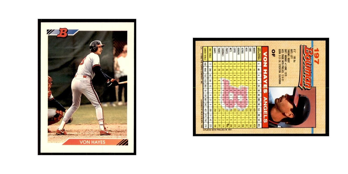 1992 Bowman Von Hayes Baseball Cards #197