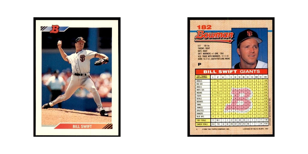1992 Bowman Bill Swift Baseball Cards #182
