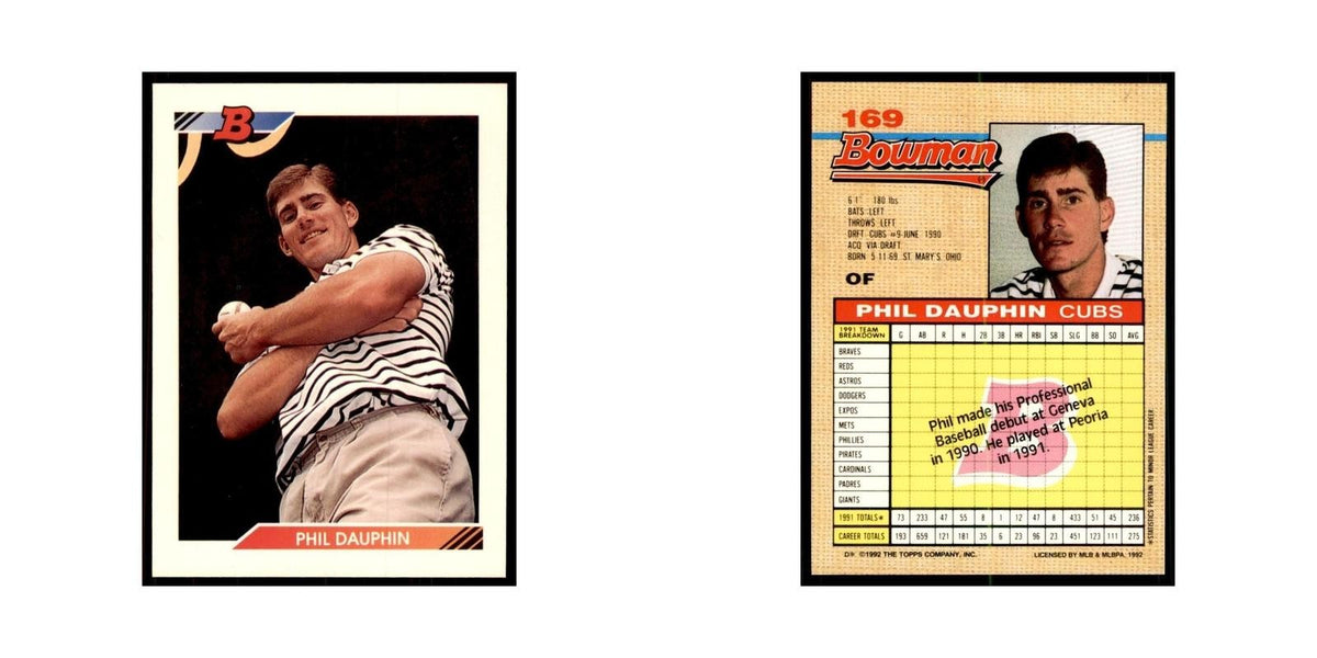 1992 Bowman Phil Dauphin Baseball Cards #169
