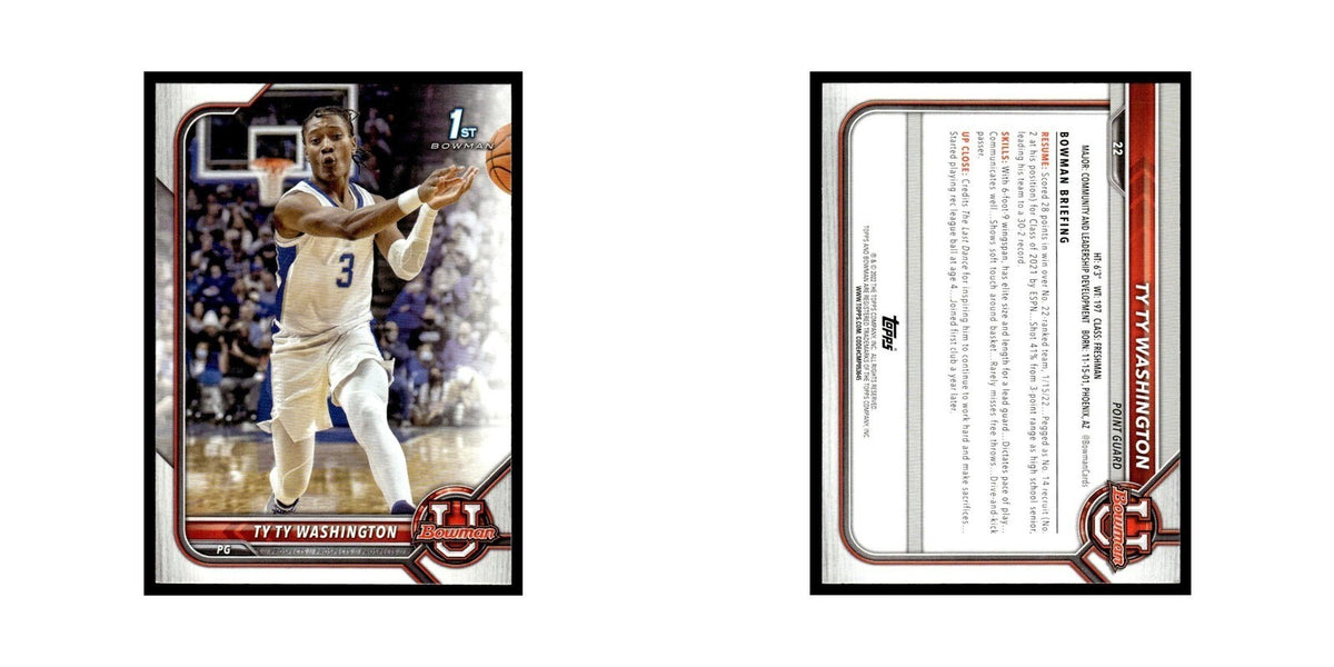 TyTy Washington Jr. 2022 Bowman University #22 Basketball Card NM