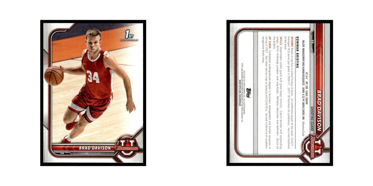 Brad Davison 2022 Bowman University #30 Basketball Card NM