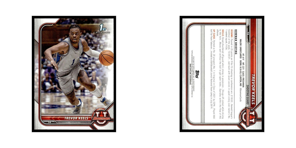 Trevor Keels 2022 Bowman University #78 Basketball Card NM