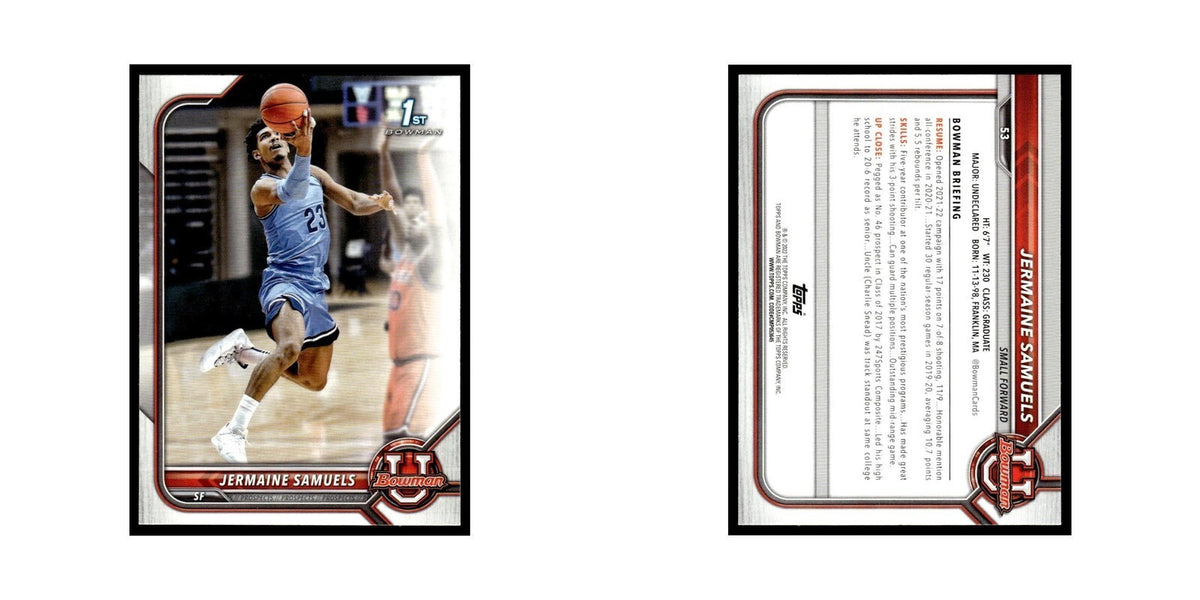 Jermaine Samuels 2022 Bowman University #53 Basketball Card NM