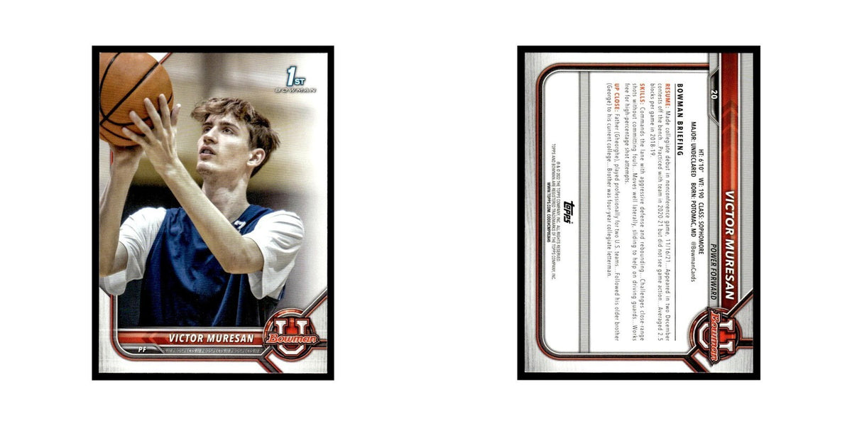 Victor Muresan 2022 Bowman University #20 Basketball Card NM