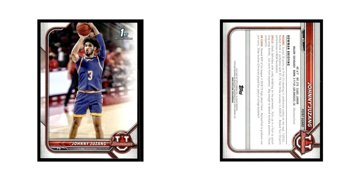 Johnny Juzang 2022 Bowman University #47 Basketball Card NM