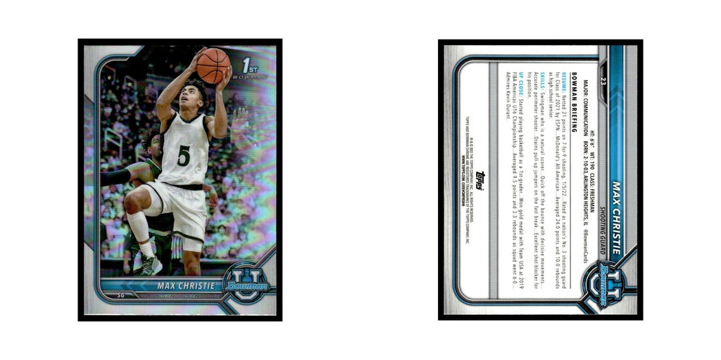 Max Christie 2022 Bowman University #23 Basketball Card NM