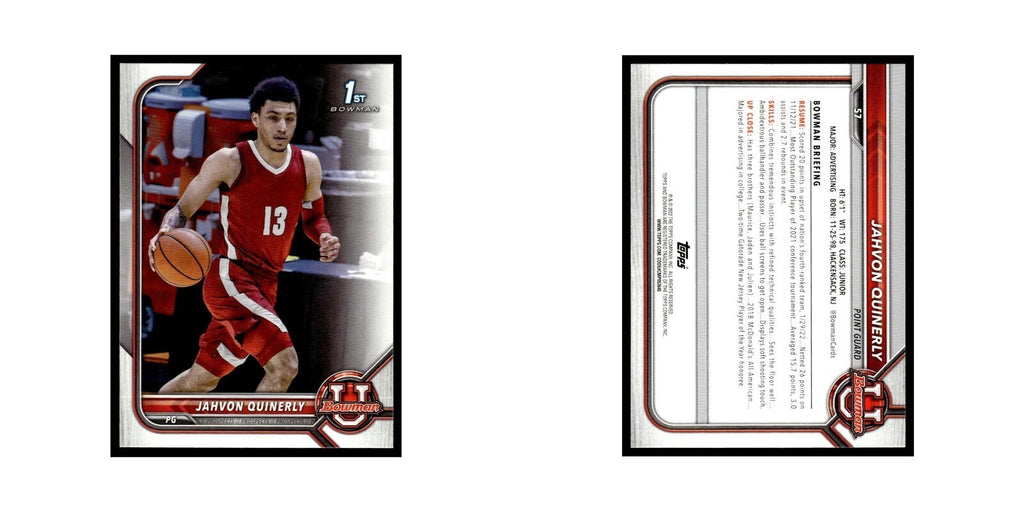 Jahvon Quinerly 2022 Bowman University #57 Basketball Card NM