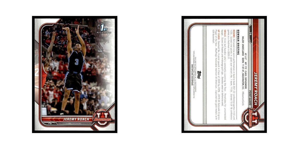 Jeremy Roach 2022 Bowman University #79 Basketball Card NM