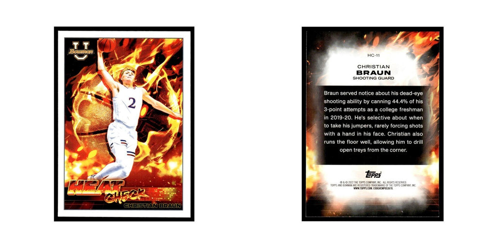 Christian Braun 2022 Bowman University #HC-11 Basketball Card NM