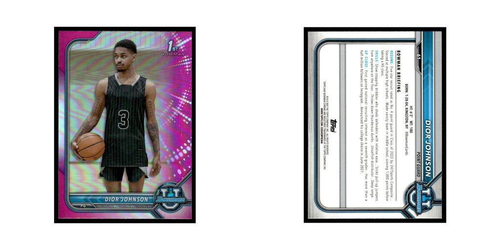 Dior Johnson 2022 Bowman University #61 Basketball Card NM