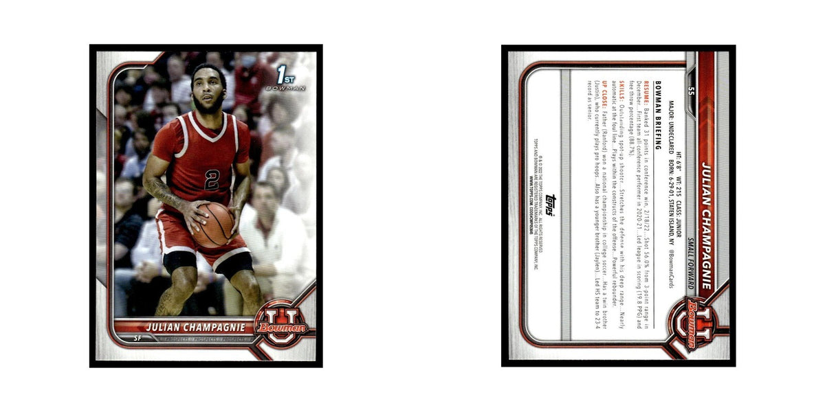 Julian Champagnie 2022 Bowman University #55 Basketball Card NM