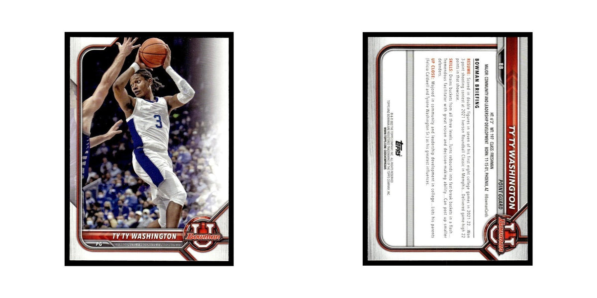Ty Ty Washington 2022 Bowman University #88 Basketball Card NM