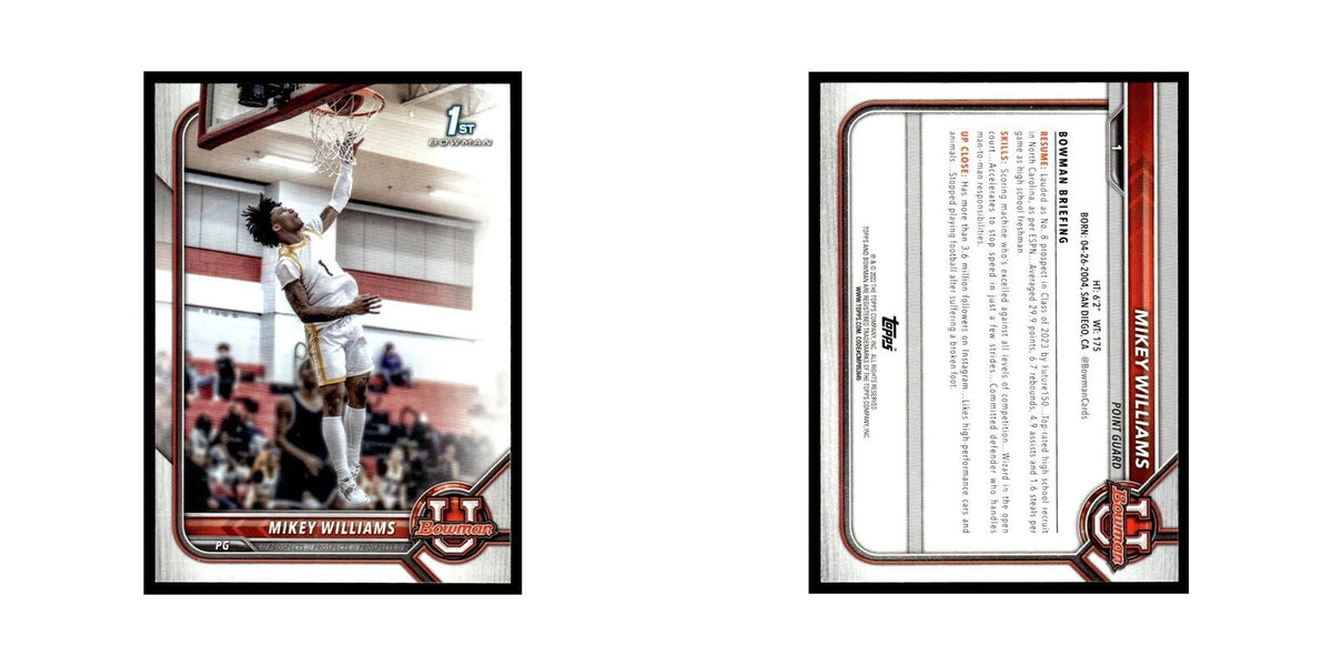 Mikey Williams 2022 Bowman University #1 Basketball Card NM