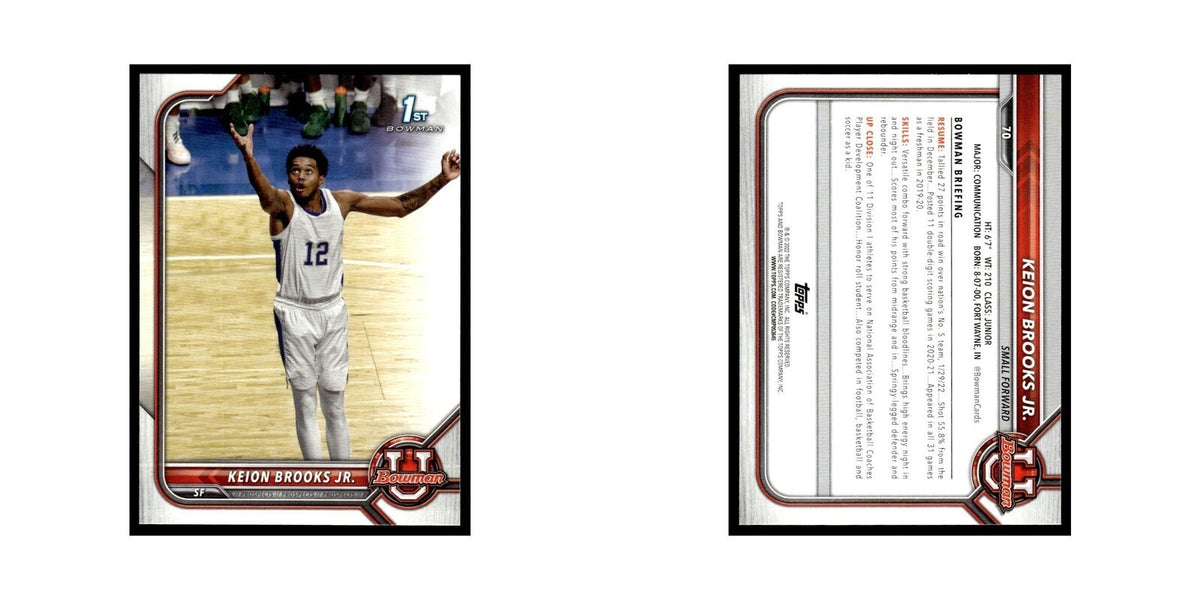 Keion Brooks 2022 Bowman University #70 Basketball Card NM