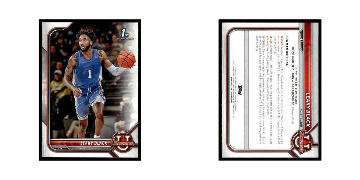 Leaky Black 2022 Bowman University #41 Basketball Card NM