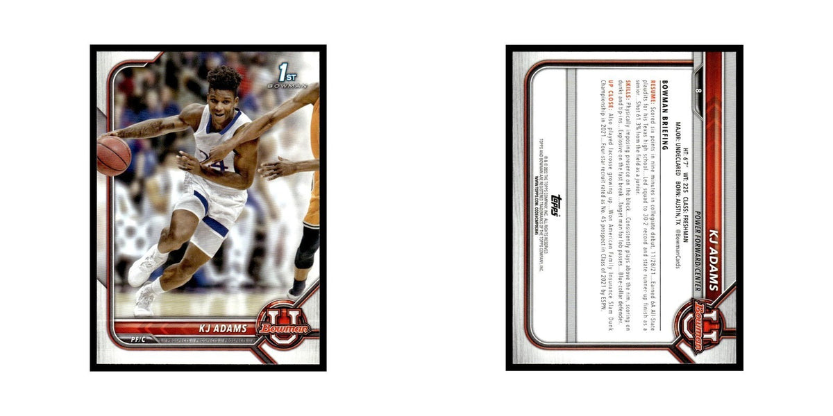 KJ Adams 2022 Bowman University #8 Basketball Card NM
