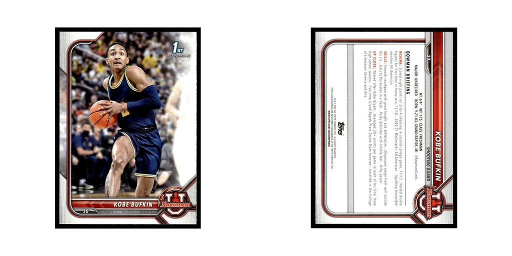 Kobe Bufkin 2022 Bowman University #27 Basketball Card NM