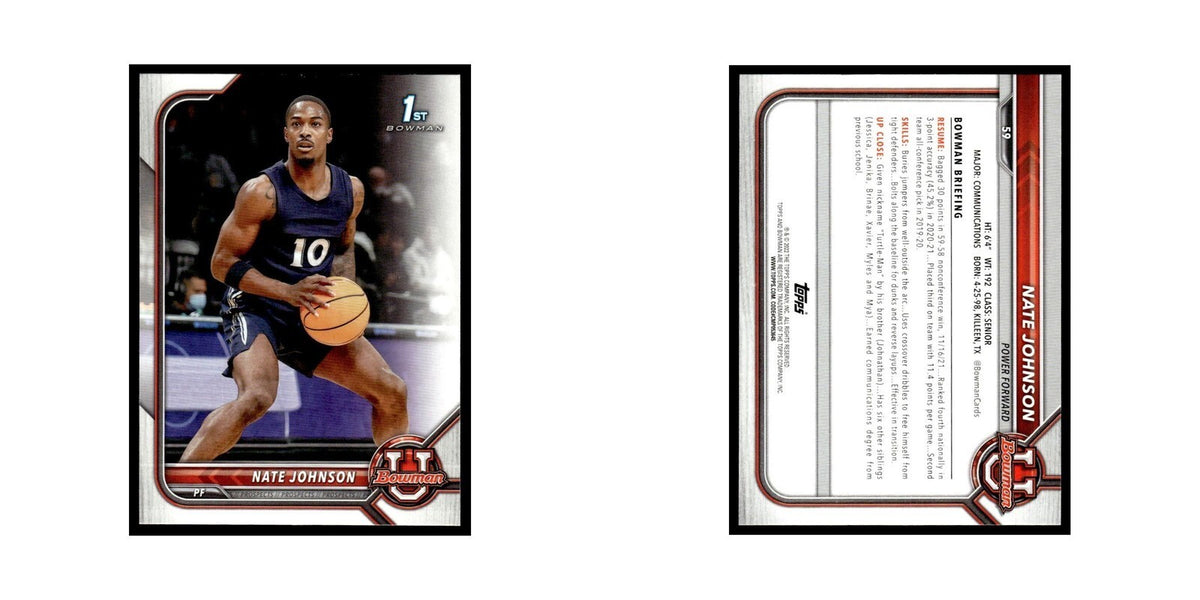 Nate Johnson 2022 Bowman University #59 Basketball Card NM