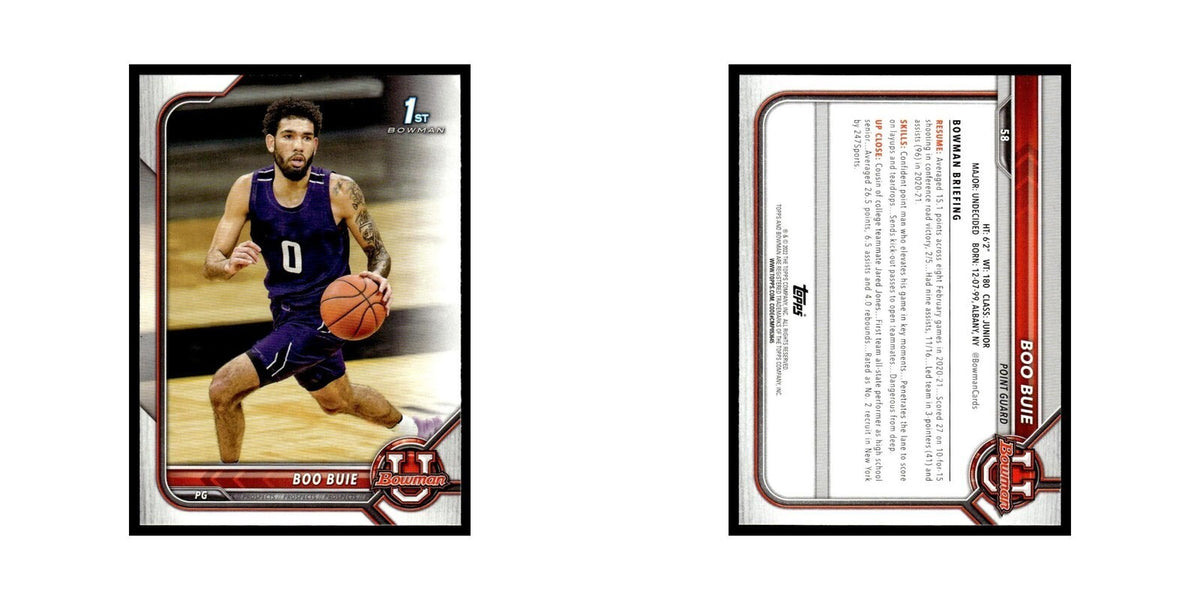 Boo Buie 2022 Bowman University #58 Basketball Card NM