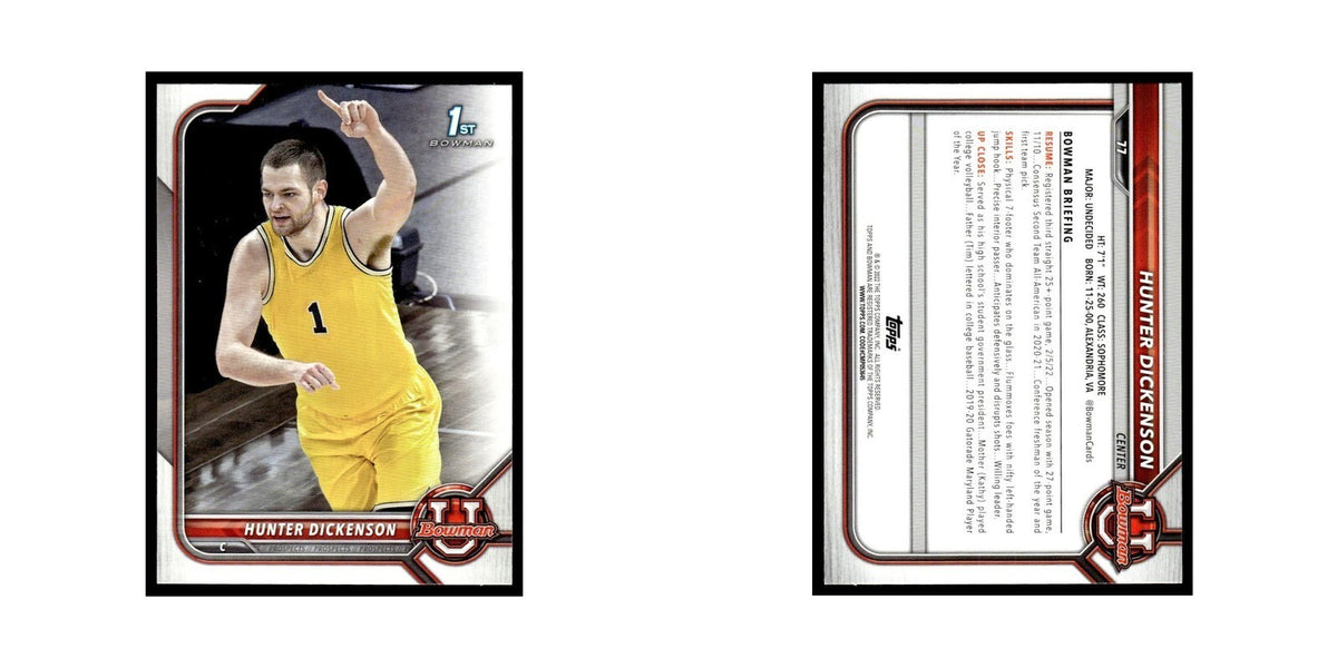 Hunter Dickenson 2022 Bowman University #77 Basketball Card NM