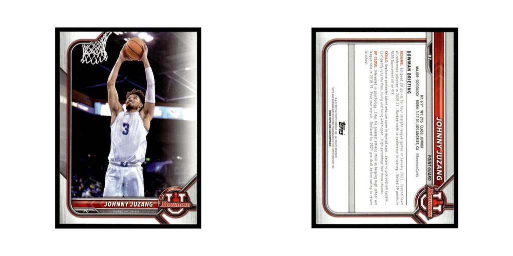 Johnny Juzang 2022 Bowman University #97 Basketball Card NM